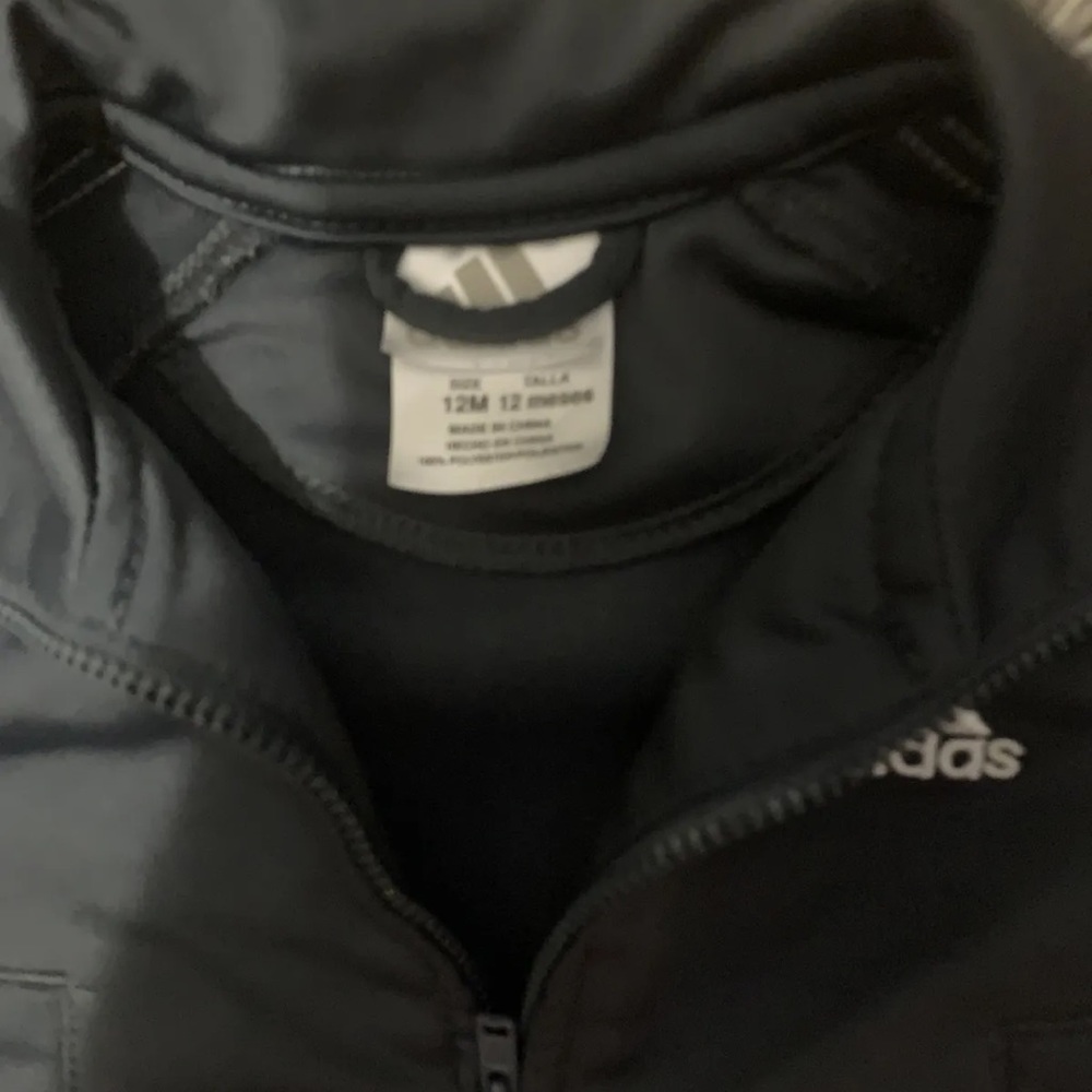 Adidas Grey Track Jacket Back Logo 12 Months Full Zíper - Picture 3 of 8